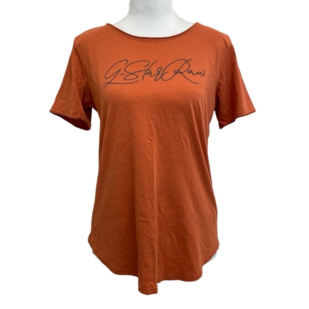 G Star Raw 100% Cotton Burnt Orange Logo T-Shirt